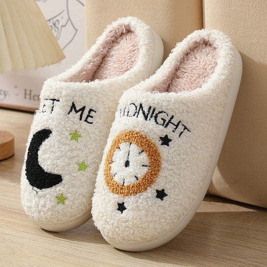 "Meet me at midnight" slippers